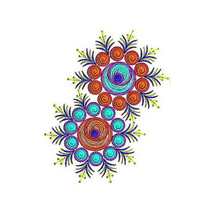 Strapless Maxi Dress Applique Embroidery Design