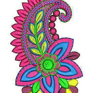 Shiny Thread Striped Applique Embroidery Design