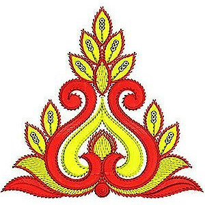Charming Printed Embroidery Applique Design