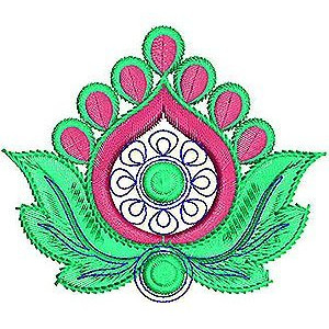 Women's Classic Round Printed Dress Applique Design