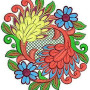 Round Folk Art Embroidery Pattern