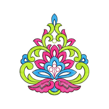 Abstract Floral Machine Embroidery Design