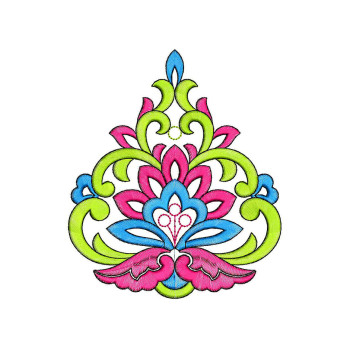 Abstract Floral Machine Embroidery Design