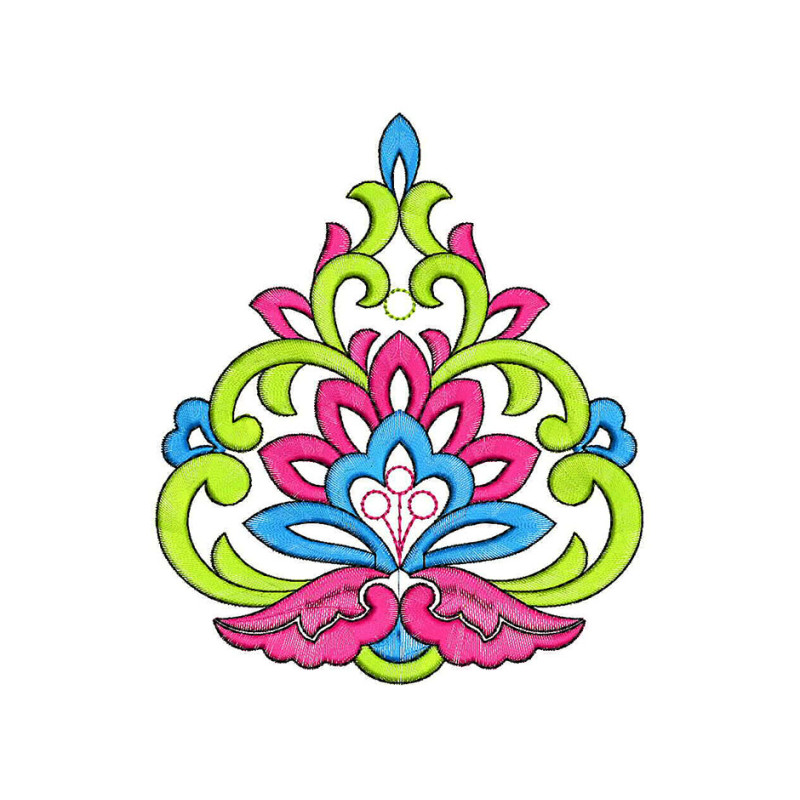 Abstract Floral Machine Embroidery Design