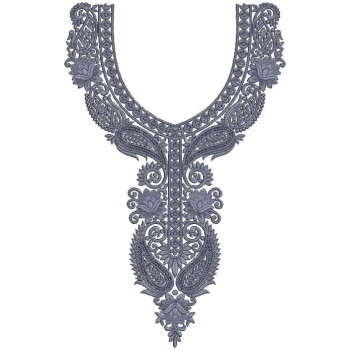 Abstract Quilt Pattern Neck Embroidery Design