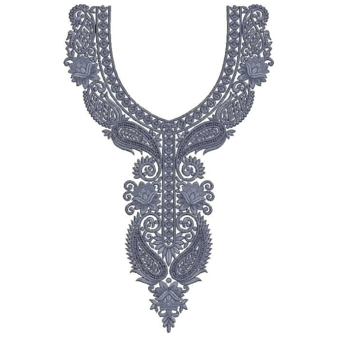 Abstract Quilt Pattern Neck Embroidery Design