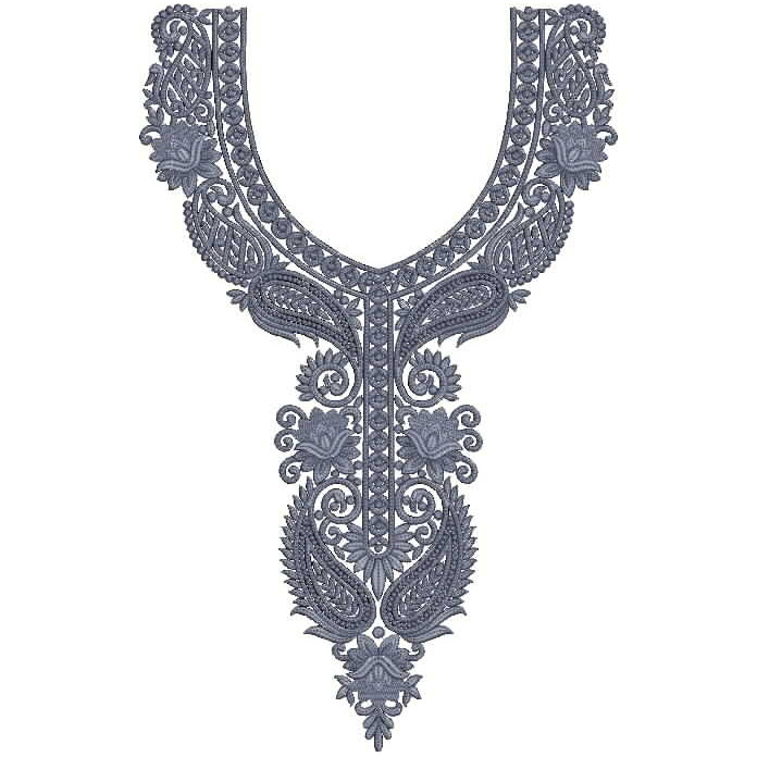 Abstract Quilt Pattern Neck Embroidery Design