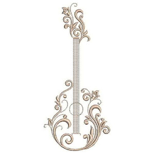 Acoustic Guitar Embroidery Design 24606