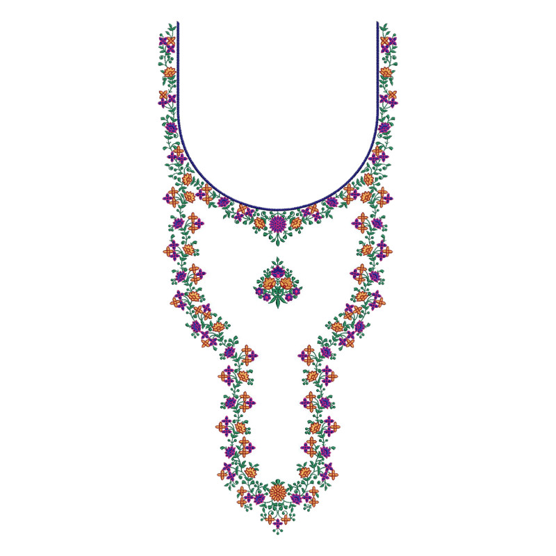 Bohemian Embroidery Neck Design