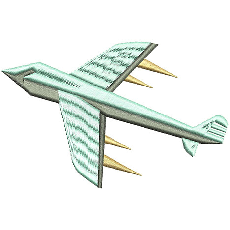 Airplane Applique Embroidery Design