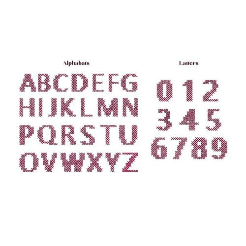 Alphabets Cross Stitch Embroidery Pattern