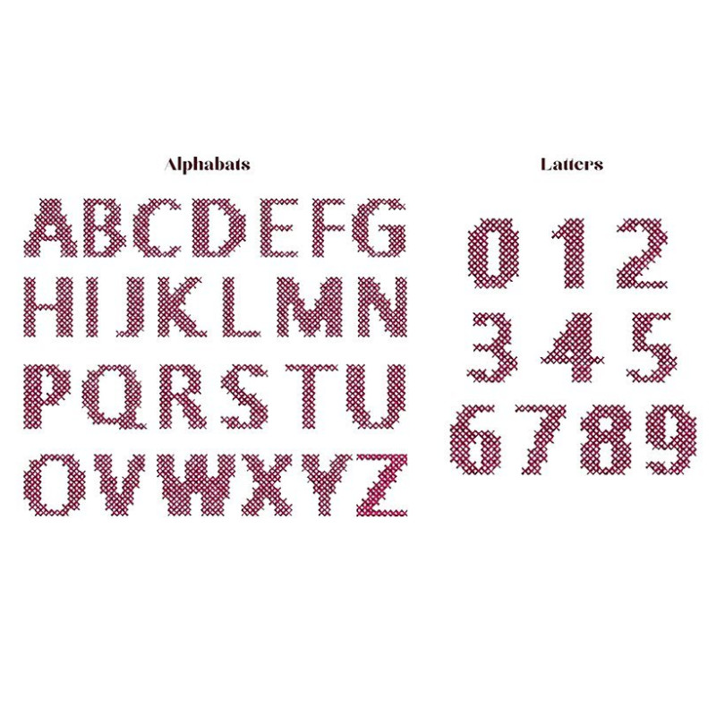 Alphabets Cross Stitch Embroidery Pattern