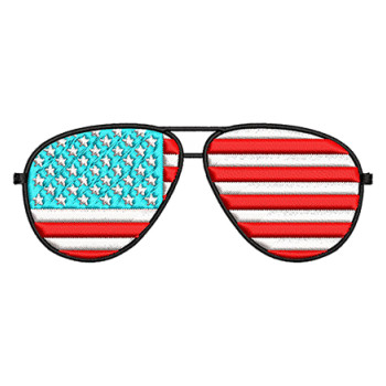 American Flag Glasses Embroidery For Cap