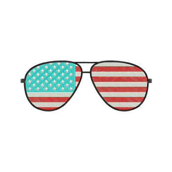 American Flag Goggles T Shirt Embroidery Design