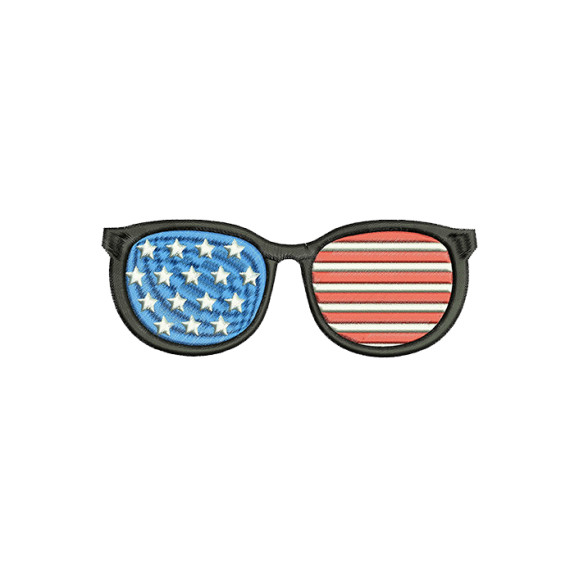 American Machine Embroidery Design USA Flag Sunglasses