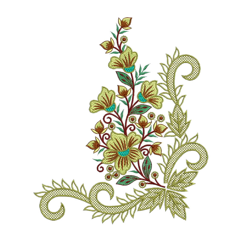 Applique Corner Embroidery Pattern