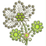 Applique Flower Decor Simple Design 24864