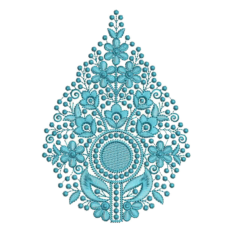 Back Tie-Up Top Sleeve Embroidery Design