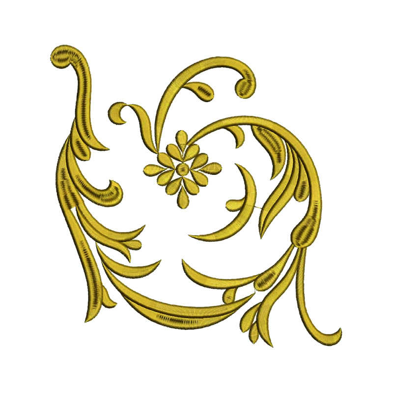 Baroque Flower Corner Machine Embroidery Design