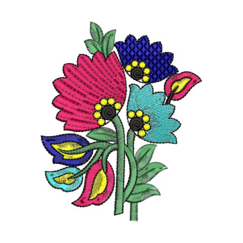 Beautiful Flower Butta Embroidery