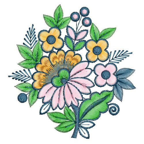 Beautiful Flower Embroidery Design 25696