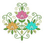 Beautiful Flowers Bouquet Applique Embroidery Design 25088