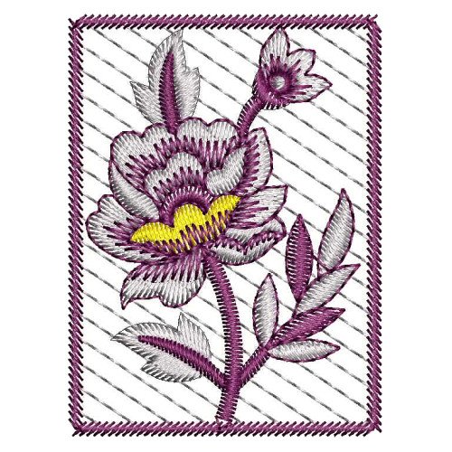 Big Flower Frame Applique Design 26141