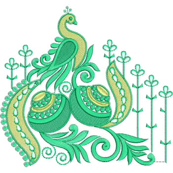 Blouse Embroidery Peacock Design