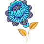 Blue Flower Machine Embroidery Design 26193