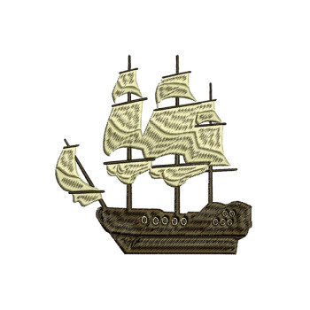 Boat Machine Embroidery Design