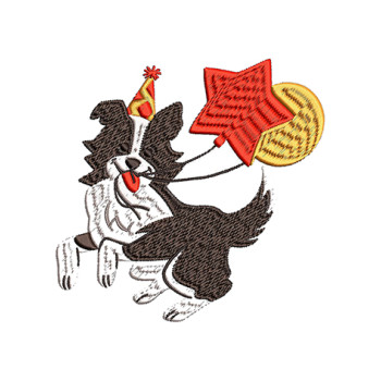 Border Collie Embroidery Design