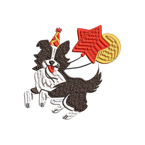 Border Collie Embroidery Design