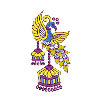 Colorful Traditional Peacock Jhumka Design