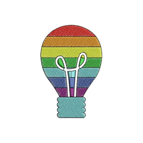 Bulb Autism Embroidery Design