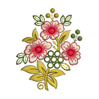 Bunch Of Flower Embroidery Design