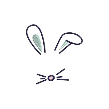 Bunny Face Embroidery Design