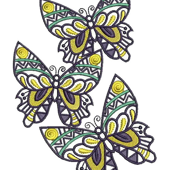 Butterfly Applique Embroidery Design 25059