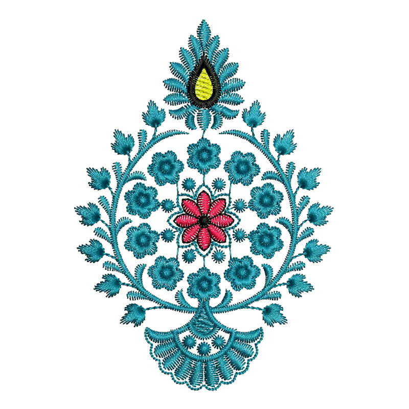 C Pallu Butta Embroidery