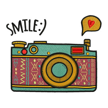 Camera Embroidery Design