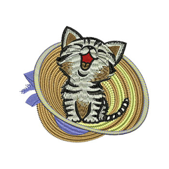 Cat In The Hat Embroidery Design