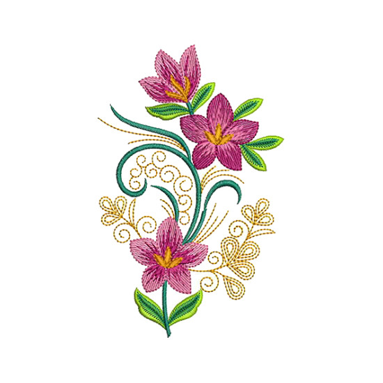 Catharanthus Vine Embroidery Flower