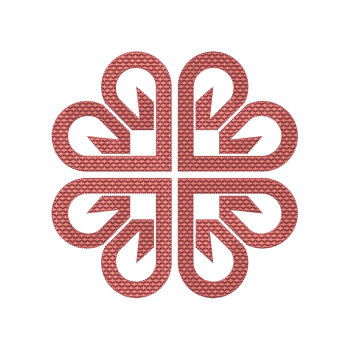 Celtic Four Hearts Outline Machine Embroidery