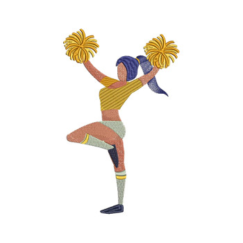 Cheerleader Silhouette Machine Embroidery Design