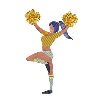 Cheerleader Silhouette Machine Embroidery Design