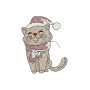 Christmas Cat Embroidery Design