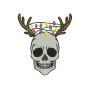 Christmas Light Skull Embroidery
