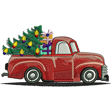 Christmas Truck Embroidery Design