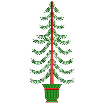 Christmas Tree Applique Embroidery Design 25495