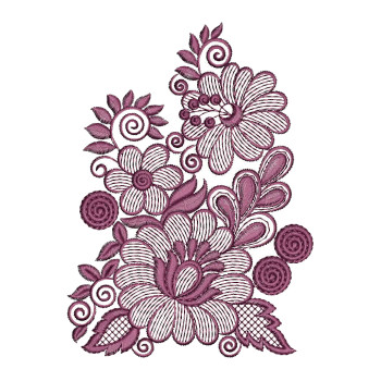 Classic Flower Butta Embroidery Design