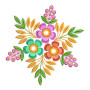 Colour Flowers Embroidery Design